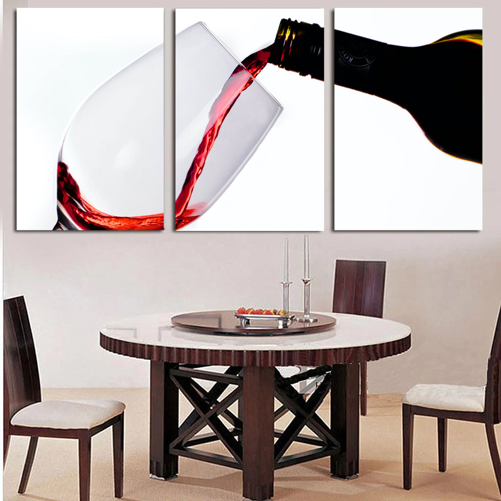 Modern Wine Glass Abstract Canvas | Multi Panel Wall Art | BigWallPrints.com