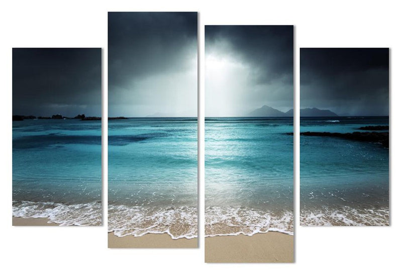 Dark Beach Scene - 4 Piece Panel Art - BigWallPrints.com - 1