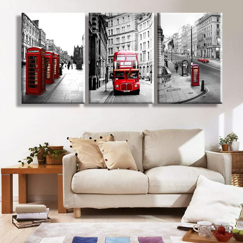 London Landscape - 3 Piece Panel Art - BigWallPrints.com - 1