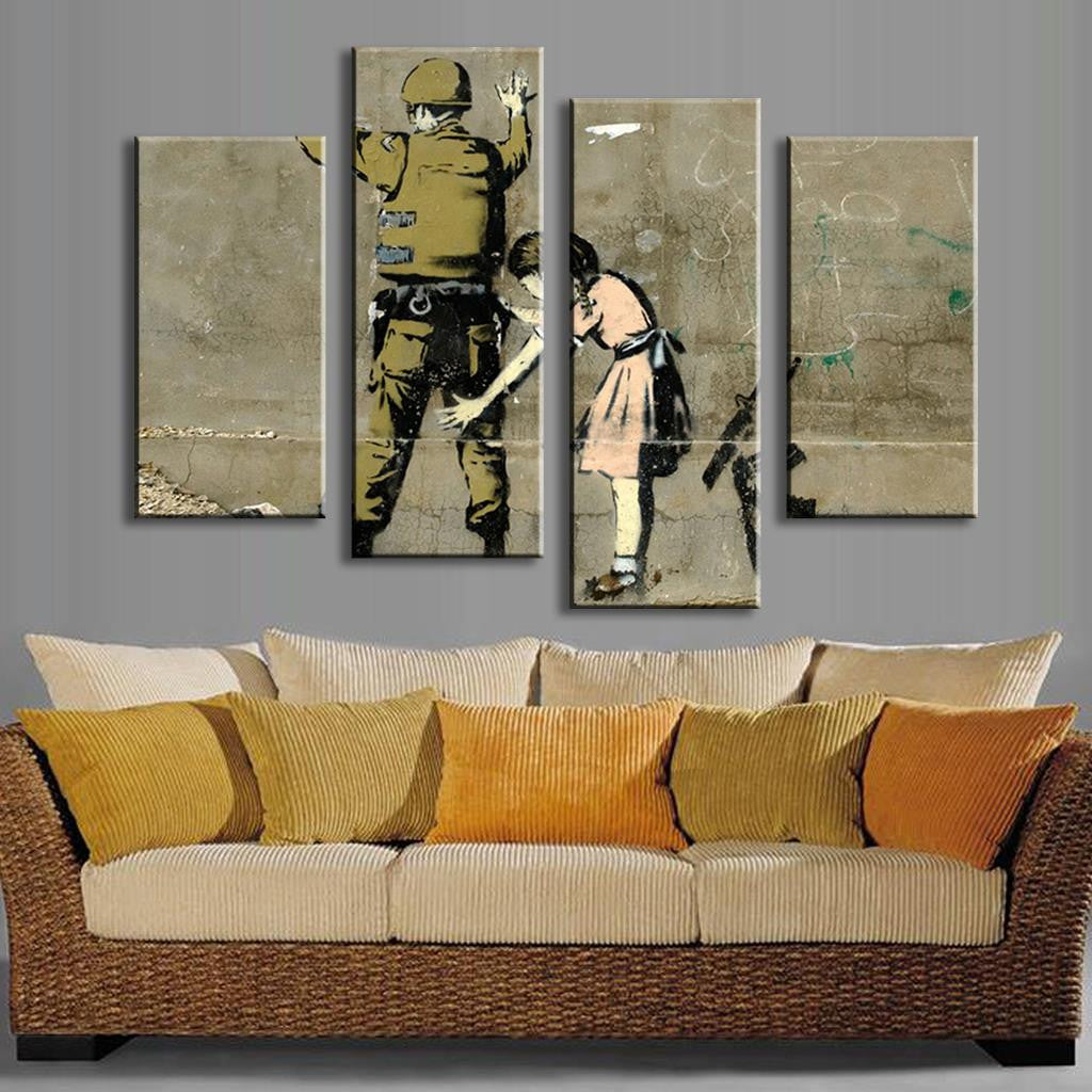 Toile murale art graffiti 26 x 20 inspirée de Banksy One Man Army | eBay