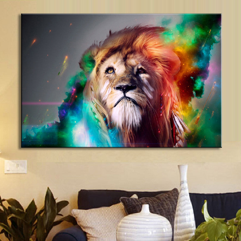 Colorful Abstract Lion