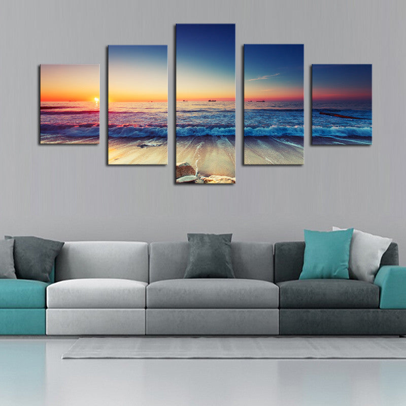 Waves And Sunset Scene – Bigwallprints.com