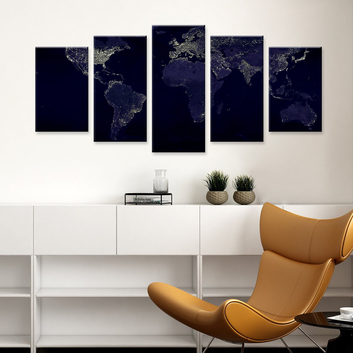 World Map in Blue