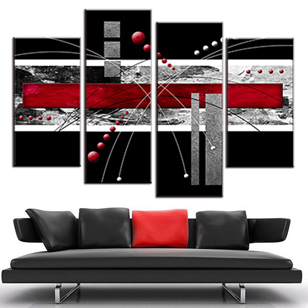 Red, Black, Gray Abstract Rectangles