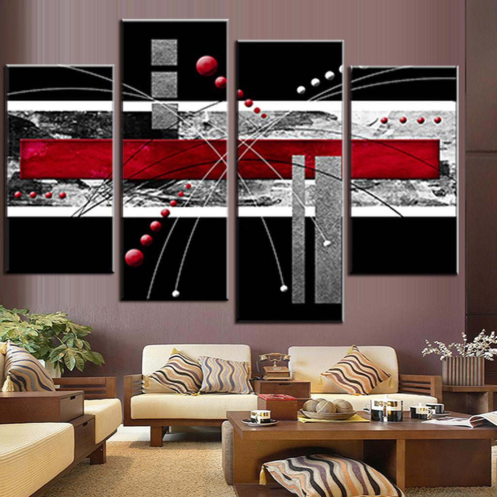 Red, Black, Gray Abstract Rectangles