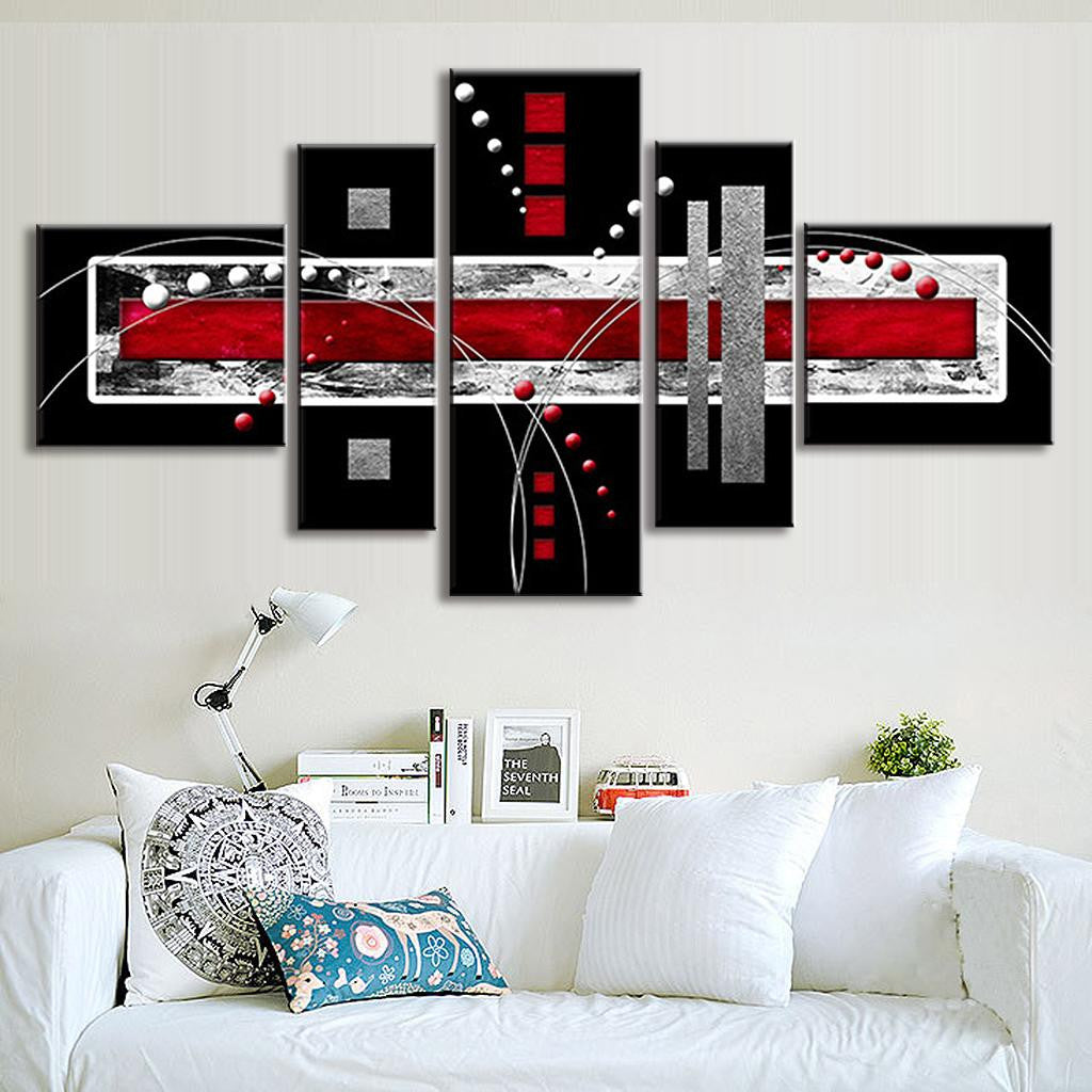 Red and Gray Abstract Rectangles