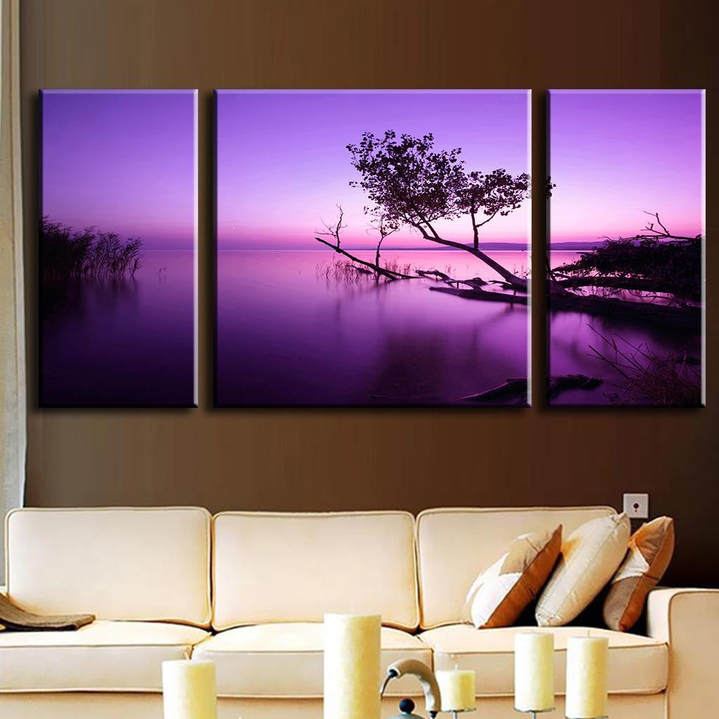 Purple Sky Tree on Water