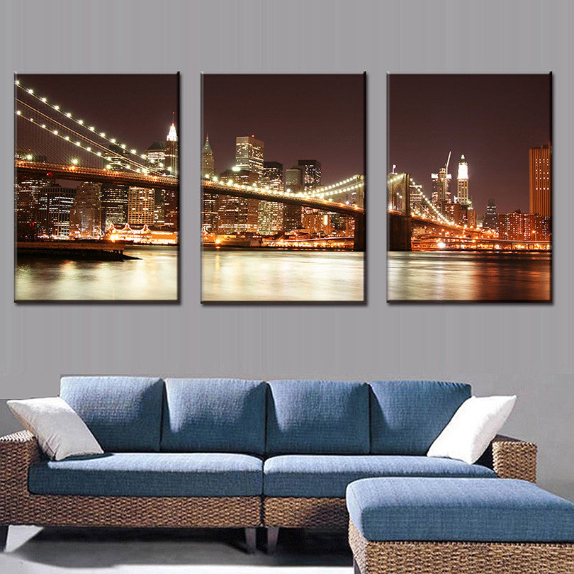 The Brooklyn Bridge at Night – BigWallPrints.com