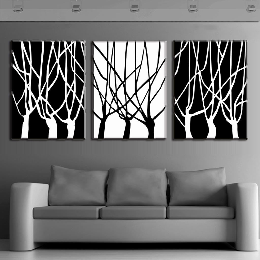 Black and White Tree Silhouettes