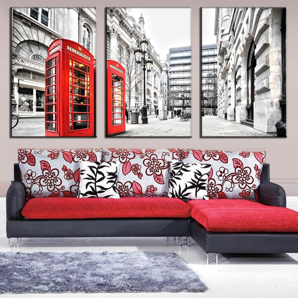London Scene with Red Telephone Booths