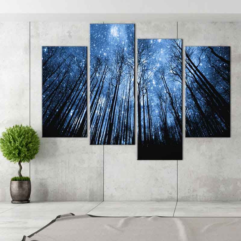 Blue Forest with Starry Sky