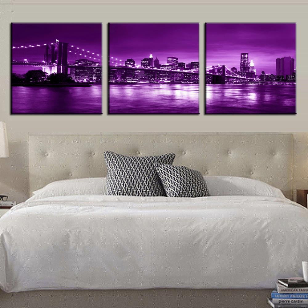 Brooklyn Bridge in Purple Night