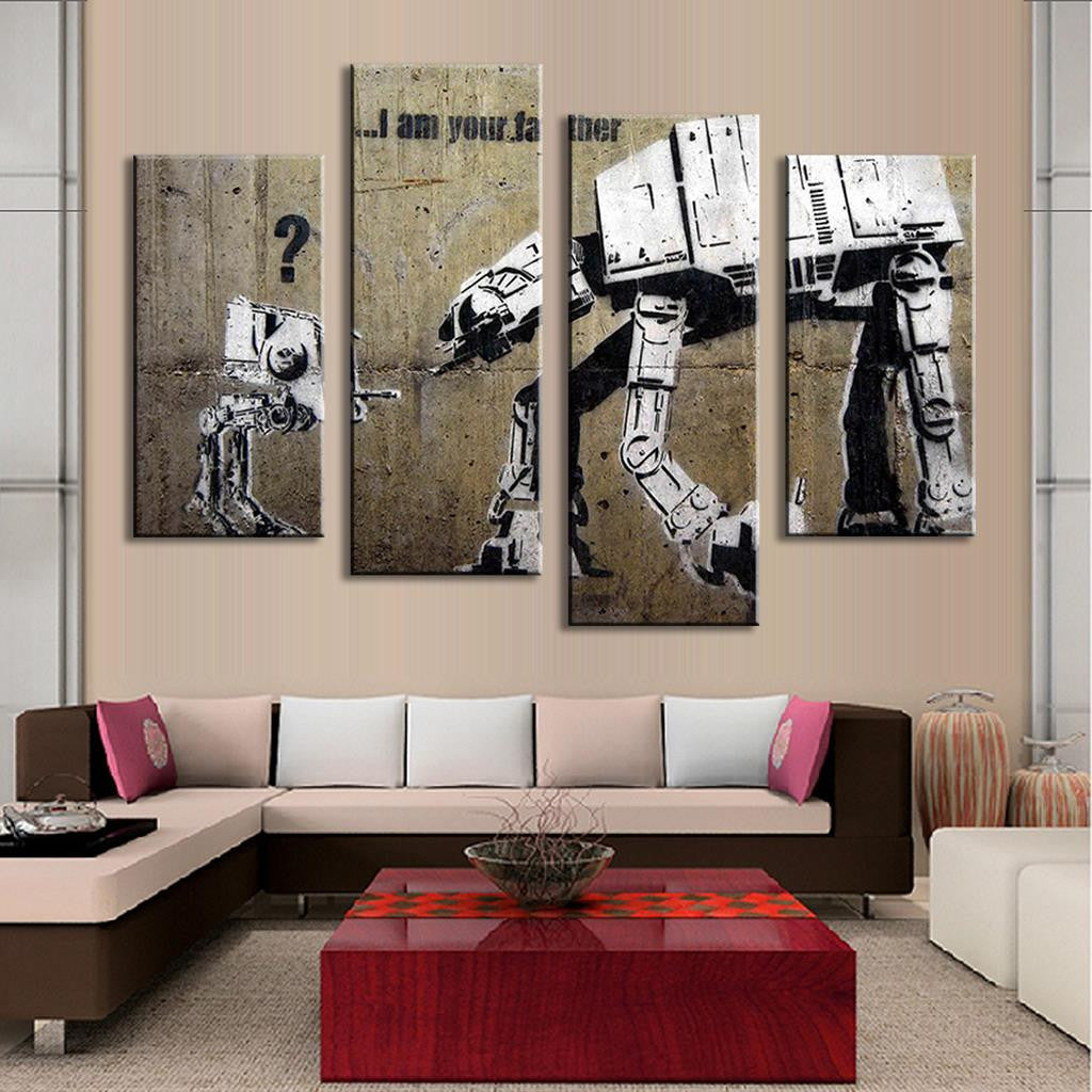 "I Am Your Father" Banksy 4 Piece Panel Art