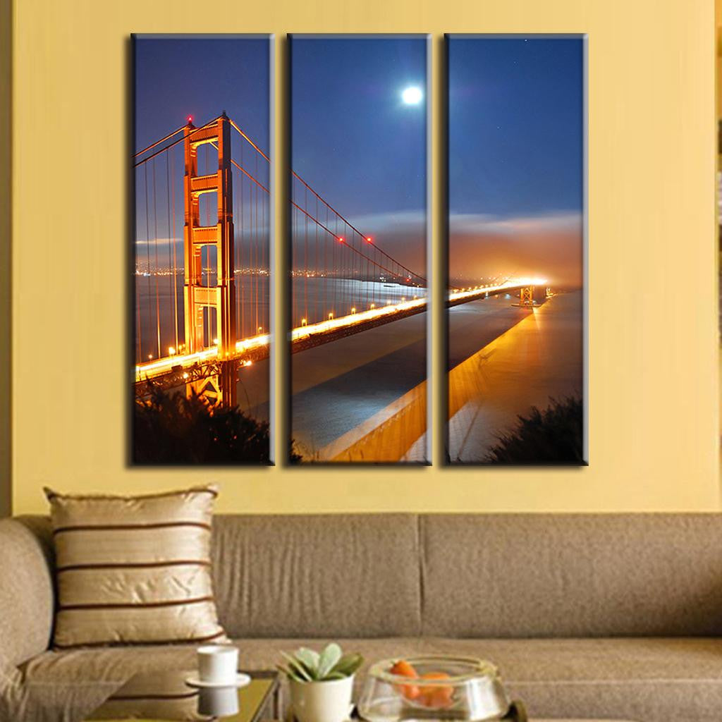 Golden Gate Bridge Under Moonlight