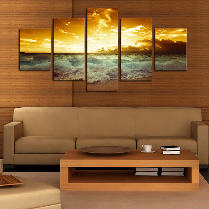 Crashing Waves in the Sunset – BigWallPrints.com